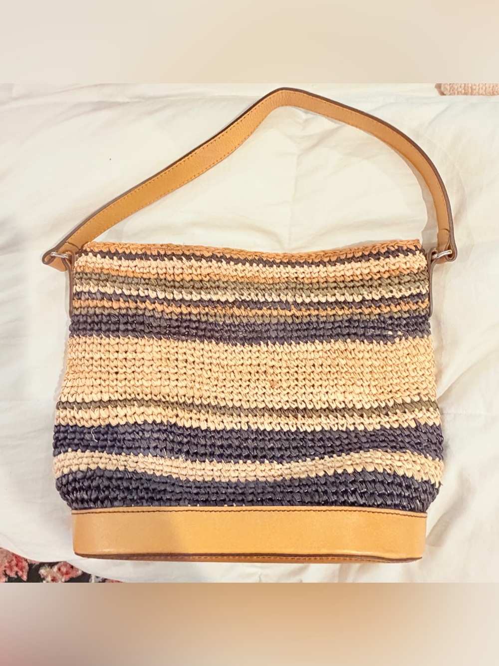 BRIGHTON Ferrara Collection COLORA Raffia Straw Bucket Bag H73244